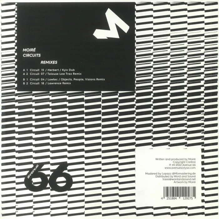 Обратная сторона обложки — MOIRE — Circuits (remixes)