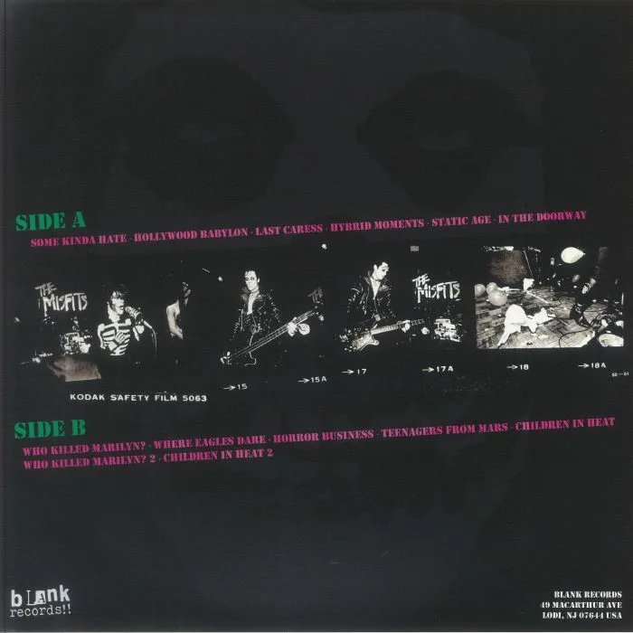 Back cover — MISFITS — Calling All Fiends: Studio Outtakes 1979-1980