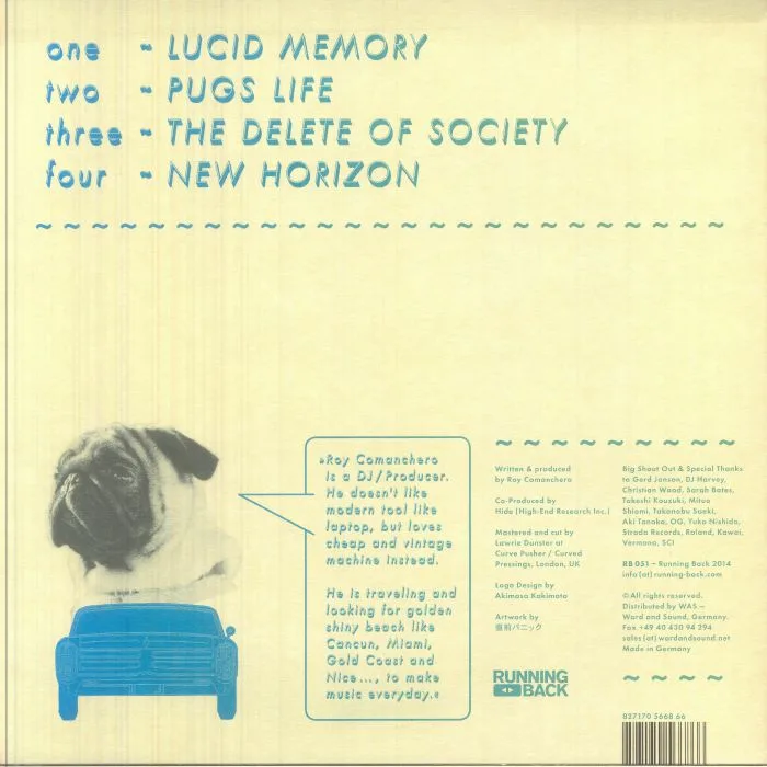 Back cover — Roy COMANCHERO — Lucid Memory EP