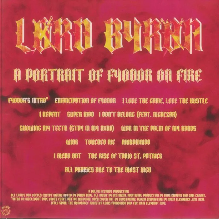 Back cover — LORD BYRON — A Portrait Of Fyodor On Fire