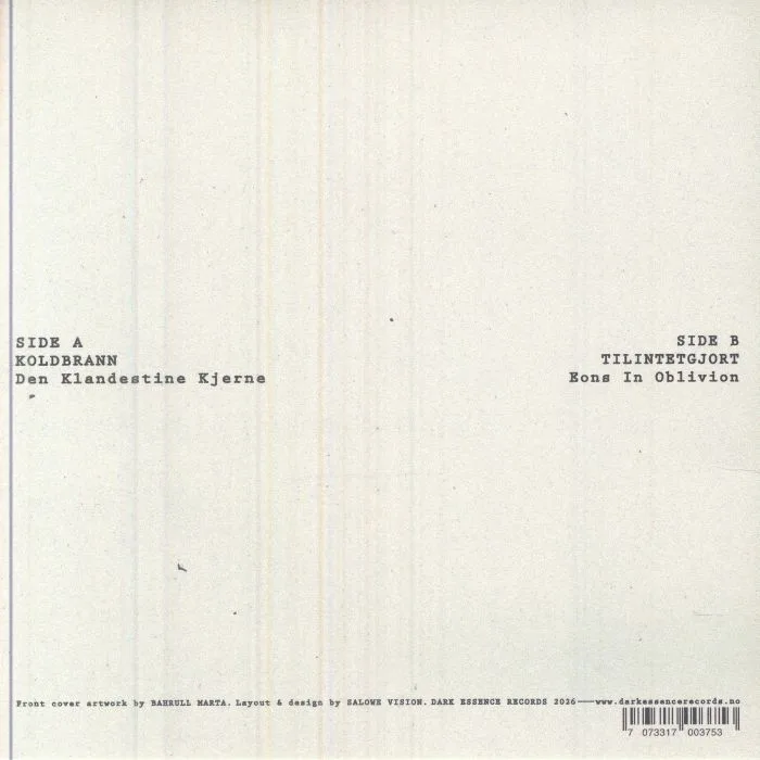 Back cover — KOLDBRANN / TILINTETGJORT — Den Klandestine Kjerne