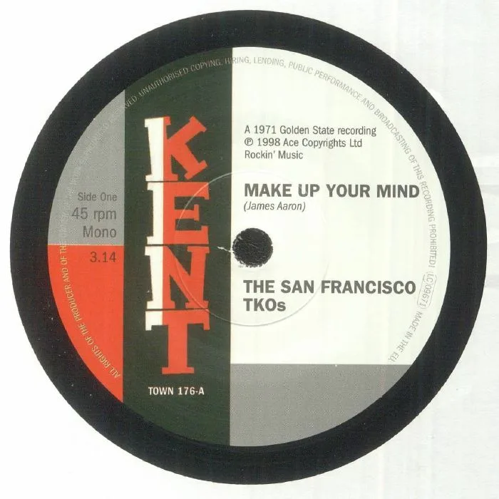 Back cover — The SAN FRANCISCO TKO'S — Make Up Your Mind (mono)