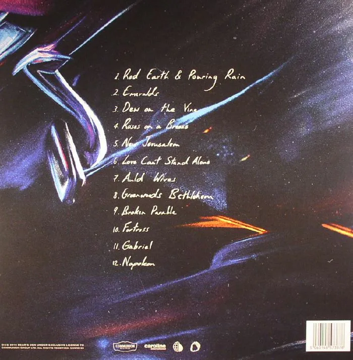 Back cover — BEAR'S DEN — Red Earth & Pouring Rain