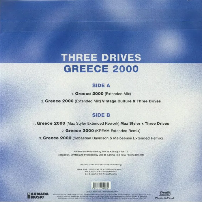 Обратная сторона обложки — THREE DRIVES — Greece 2000 (reissue)