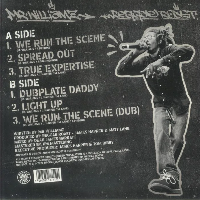 Обратная сторона обложки — MR WILLIAMZ / REGGAE ROAST — We Run The Scene EP