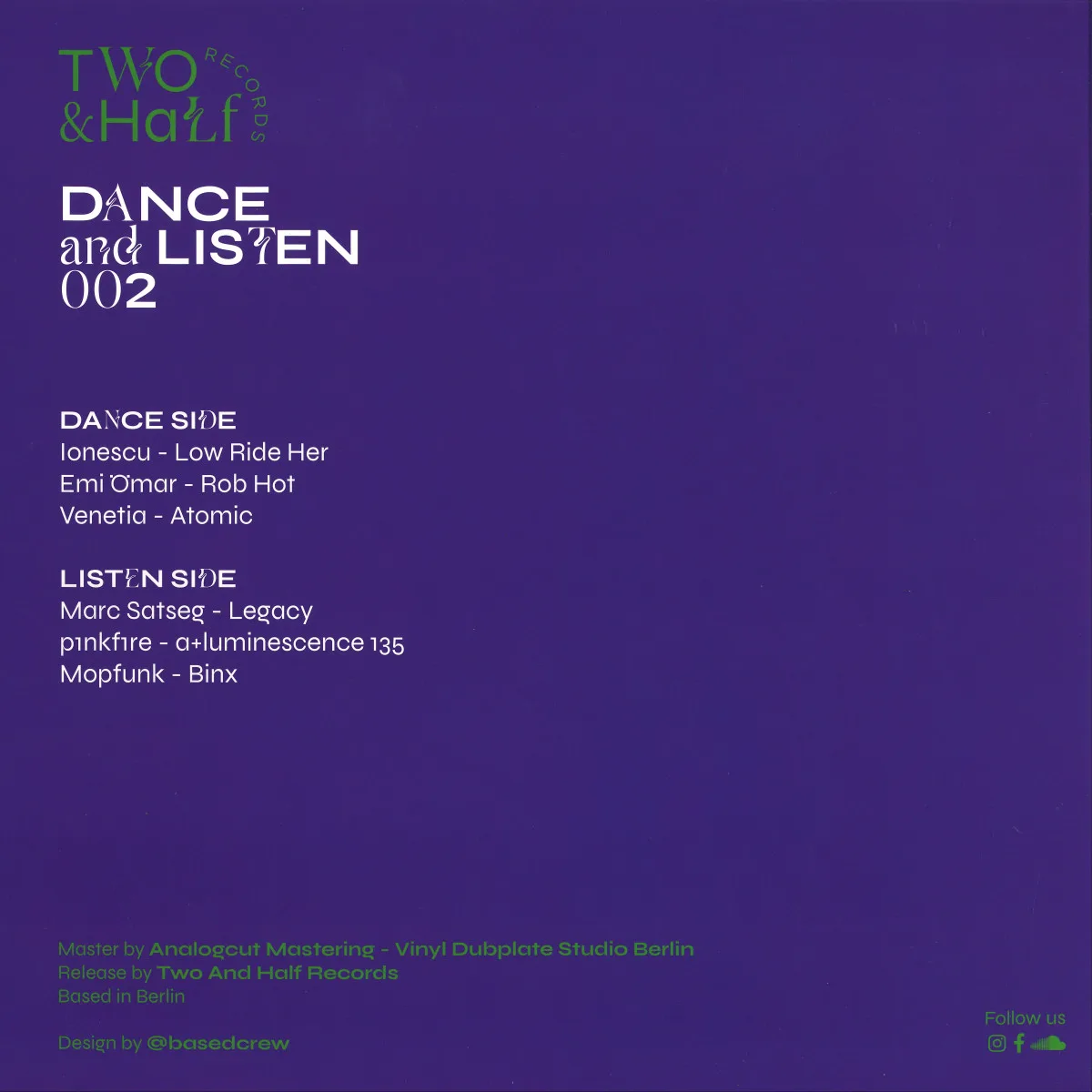 Back cover — Ionescu, Emi Ömar, Venetia, Marc Satseg, p1nkf1re, Mopfunk — Dance and Listen 002