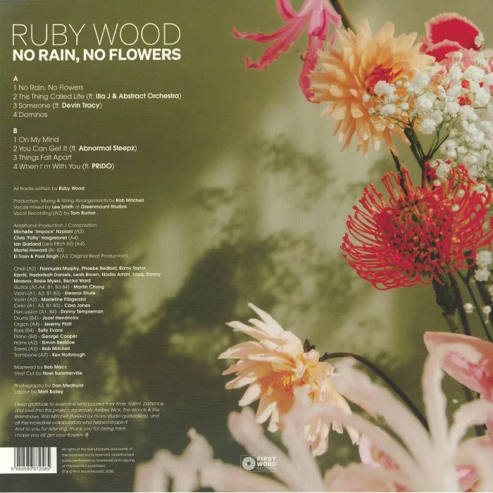 Back cover — Ruby WOOD — No Rain No Flowers