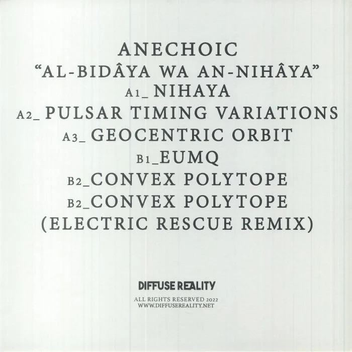 Обратная сторона обложки — ANECHOIC — Al Bidaya Wa An Nihaya