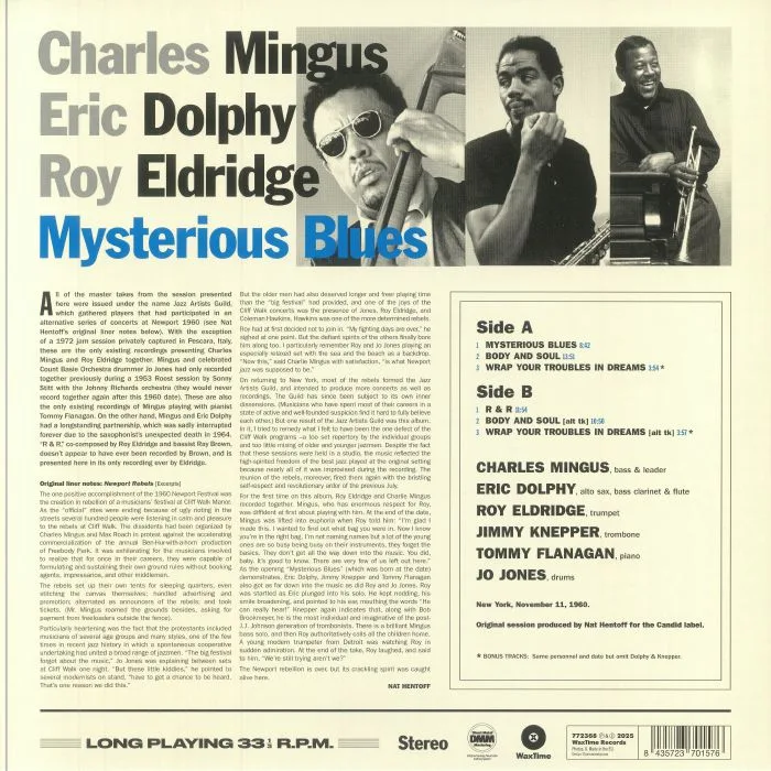 Обратная сторона обложки — Charles MINGUS — Mysterious Blues