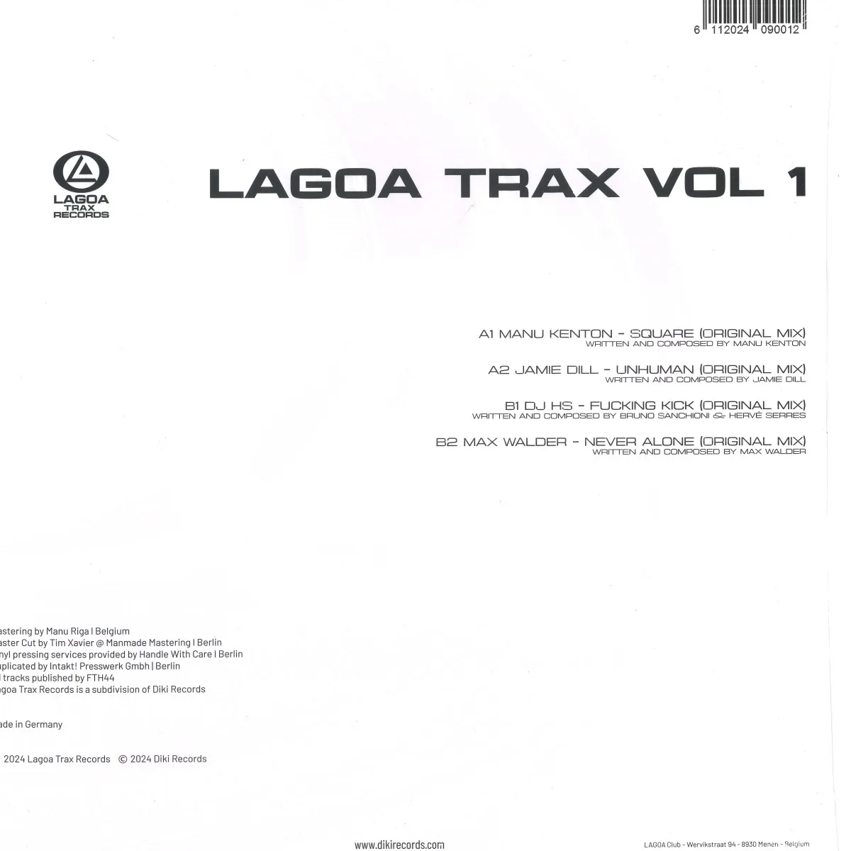 Обратная сторона обложки — Various — LAGOA TRAX VOL. 1