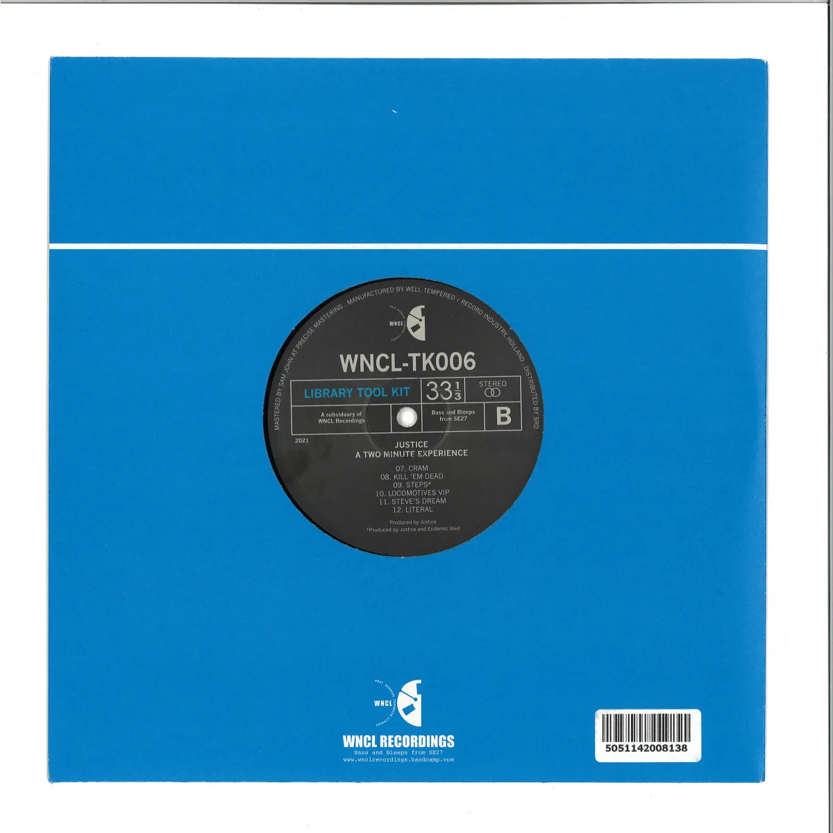 Back cover — Justice — A Two Minute Experience 10"