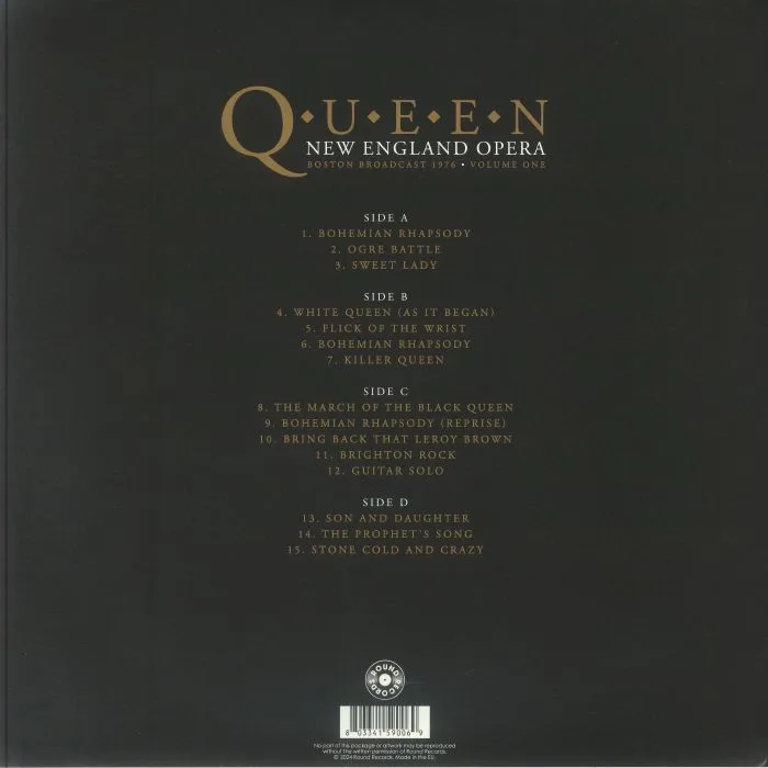 Back cover — QUEEN — New England Opera: Boston Broadcast 1976 Vol 1