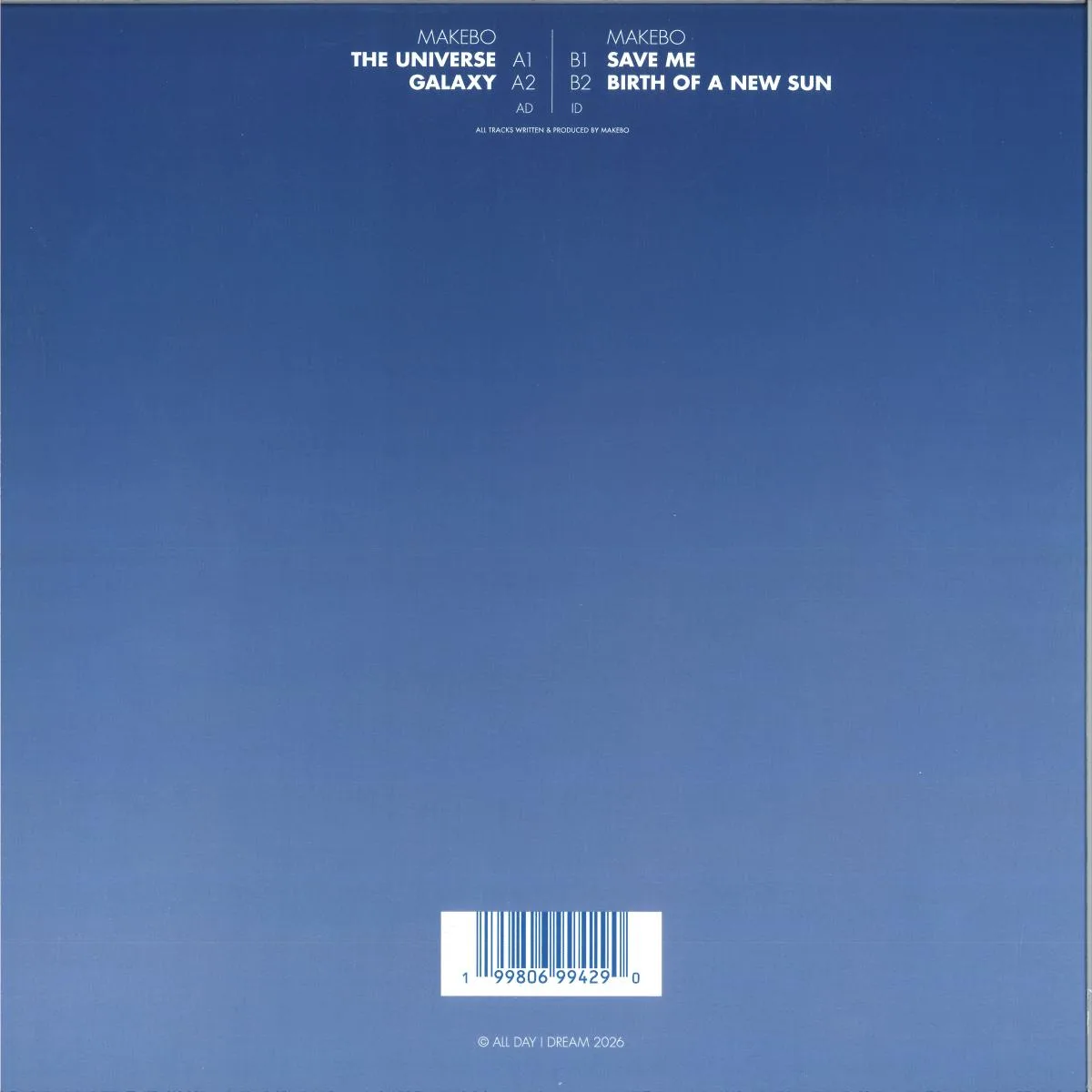 Back cover — Makebo — The Universe EP