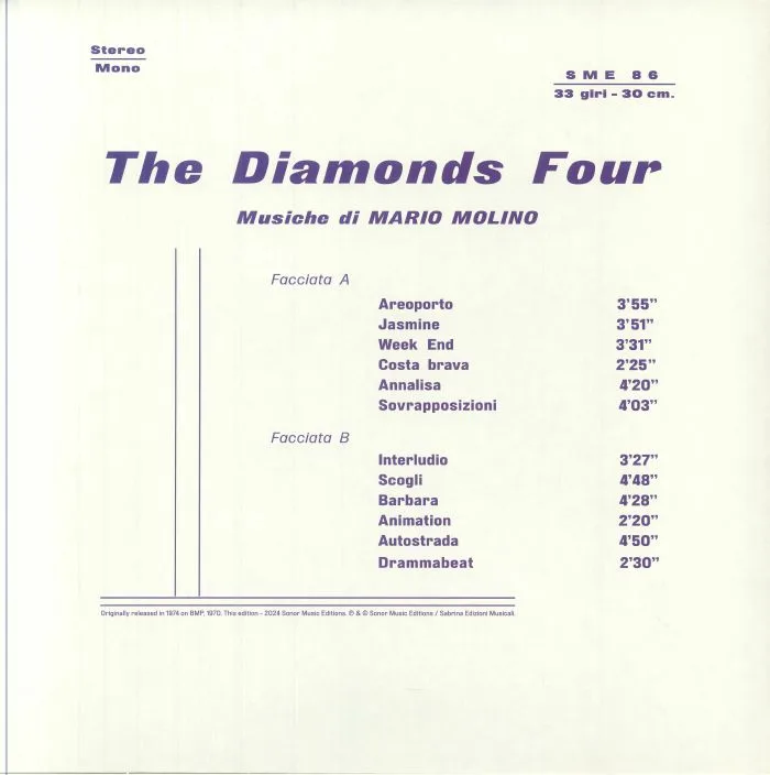 Обратная сторона обложки — Mario MOLINO — The Diamonds Four (remastered)