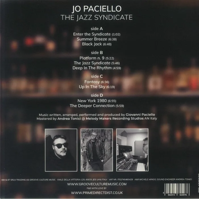 Обратная сторона обложки — Jo PACIELLO — The Jazz Syndicate