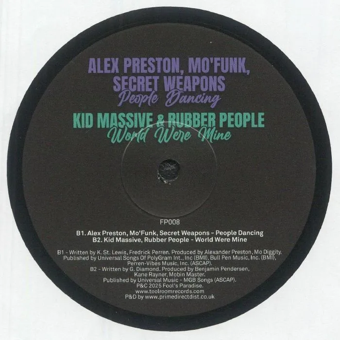 Обратная сторона обложки — Mark KNIGHT / MARK DEDROSS / SAM KARLSON / ALEX PRESTON / MO FUNK / SECRET WEAPONS / KID MASSIVE / RUBBER PEOPLE — Fool's Paradise Sampler Vol 6