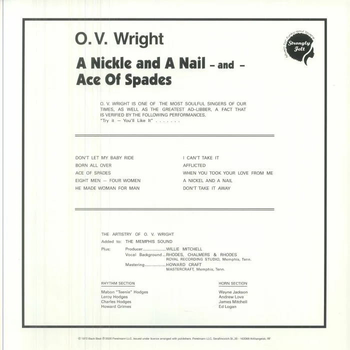 Back cover — OV WRIGHT — A Nickel & A Nail & Ace Of Spades (reissue)