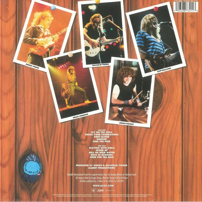 Обратная сторона обложки — AC / DC — Fly On The Wall (50th Anniversary Edition)