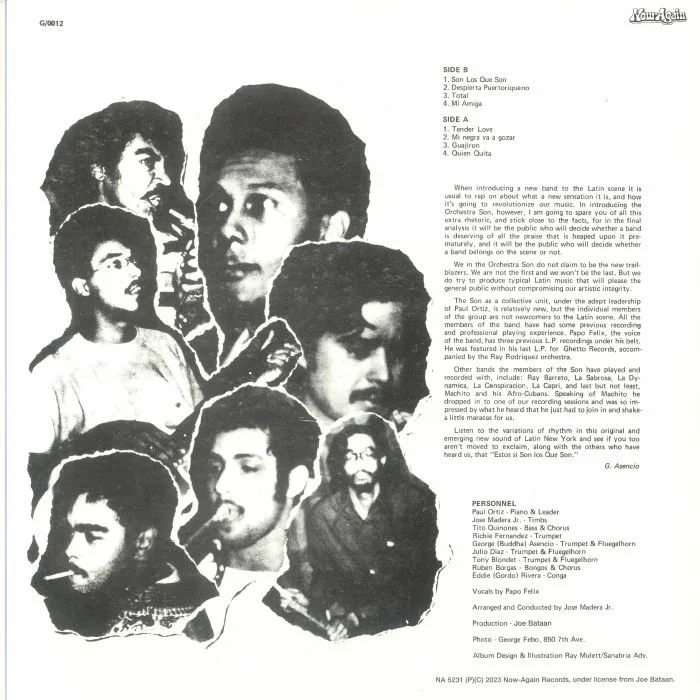Обратная сторона обложки — PAUL ORTIZ Y LA ORQUESTA SON — Los Que Son (reissue)