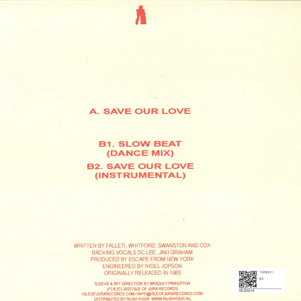Обратная сторона обложки — Escape From New York — SAVE OUR LOVE LP