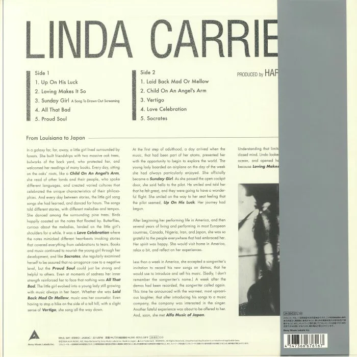 Back cover — Linda CARRIERE — Linda Carriere
