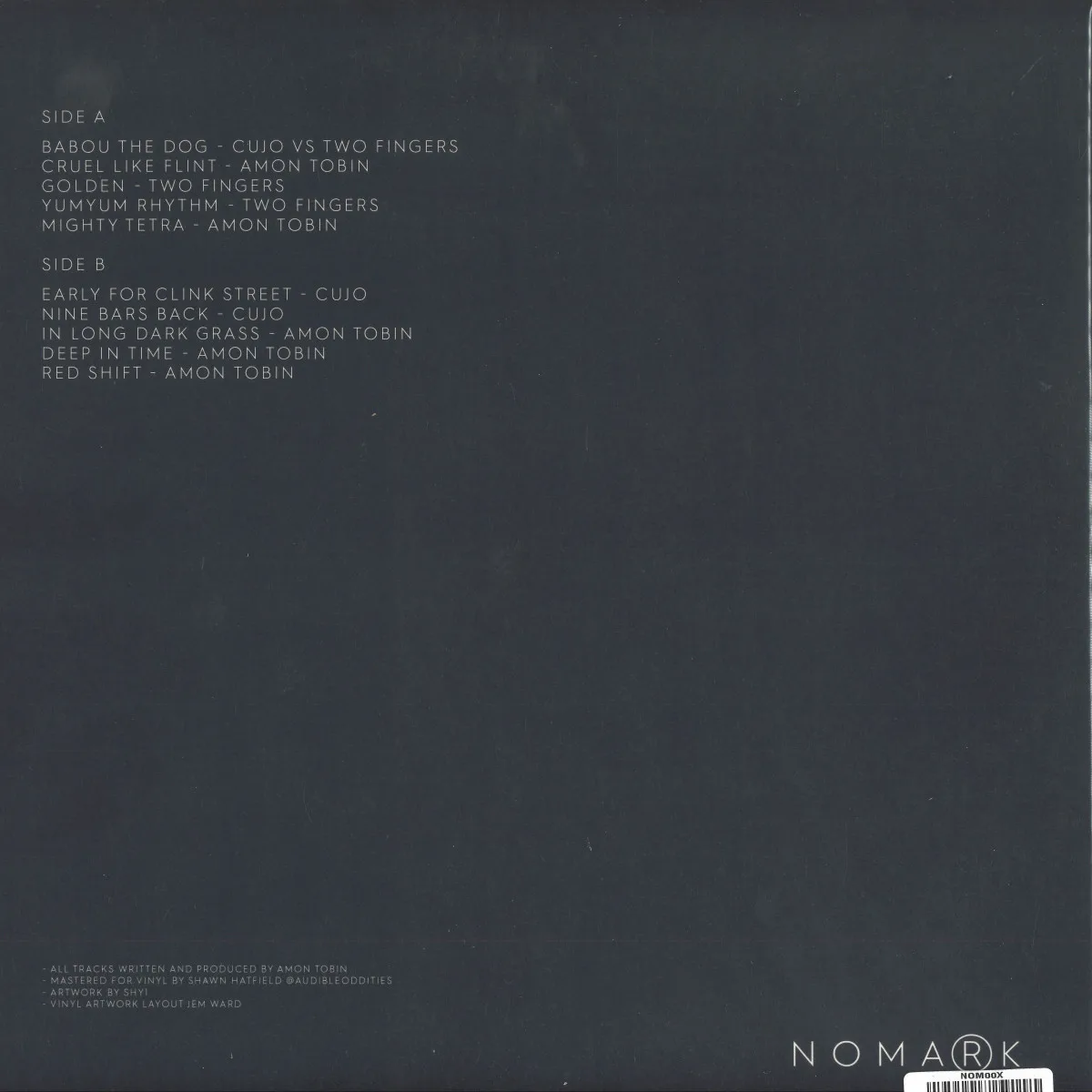 Обратная сторона обложки — Amon Tobin,Two Fingers,Cujo — Nomark Selects V.1