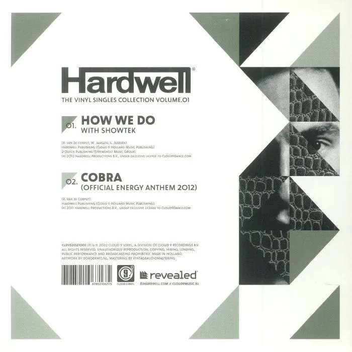 Обратная сторона обложки — HARDWELL — The Vinyl Singles Collection Volume 01
