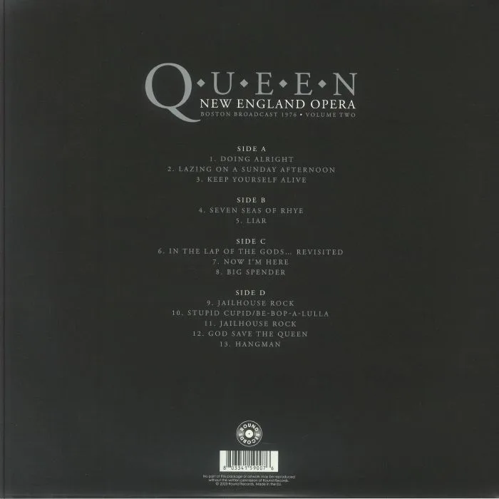 Back cover — QUEEN — New England Opera: Boston Broadcast 1976 Vol 2
