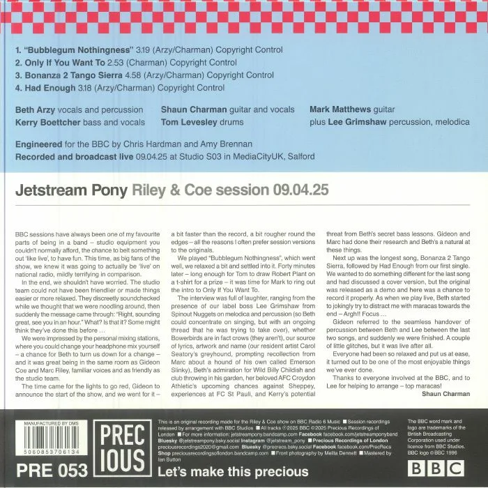 Back cover — JETSTREAM PONY — Riley & Coe Session 09 / 04 / 25