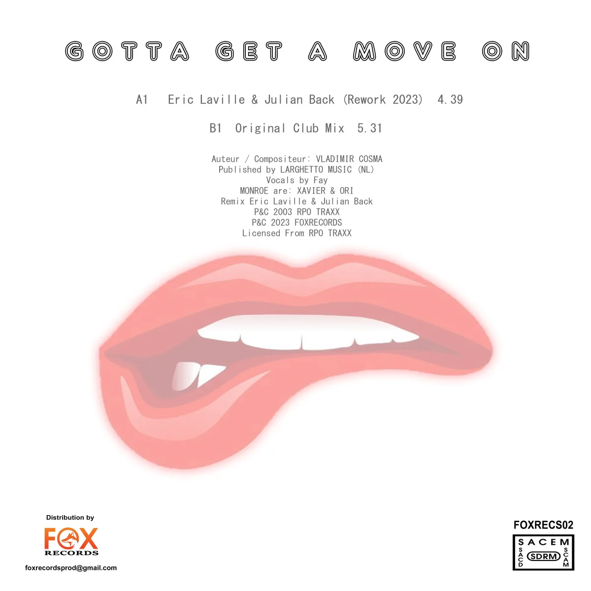 Обратная сторона обложки — Monroe — Gotta get a move on
