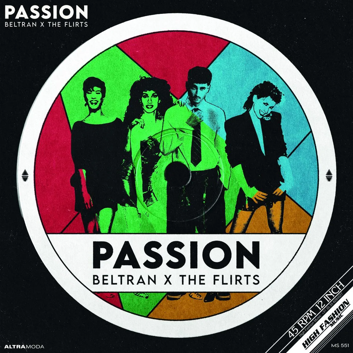 Лицевая сторона обложки — BELTRAN X THE FLIRTS — PASSION (R U SATISFIED) 12"