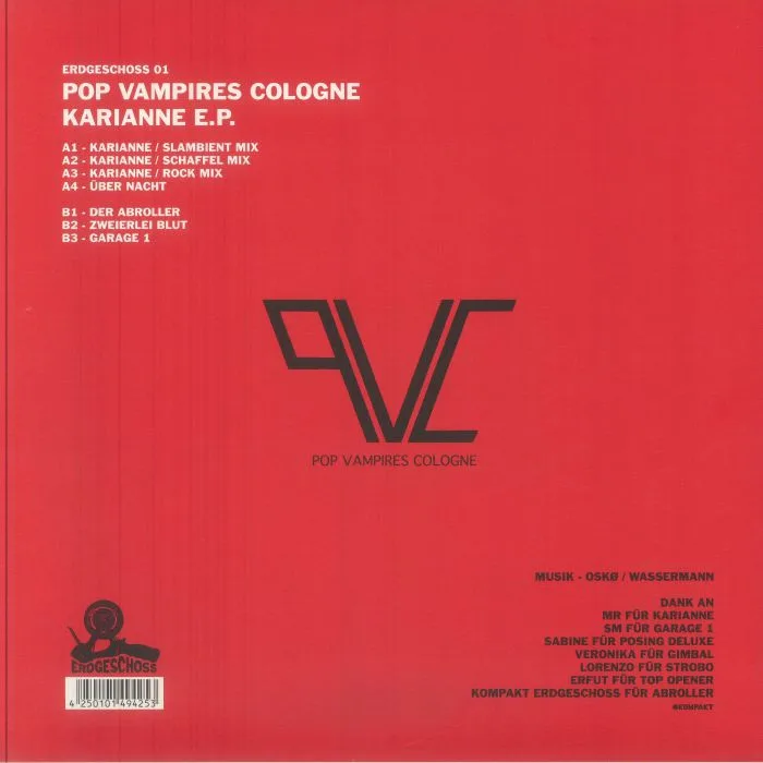 Back cover — POP VAMPIRES COLOGNE — Karianne EP