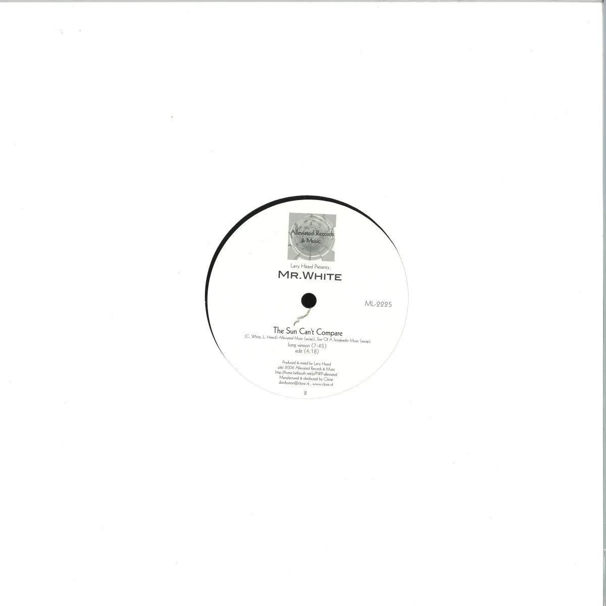 Back cover — Larry Heard — Sun Cant Compare / You Rock Me