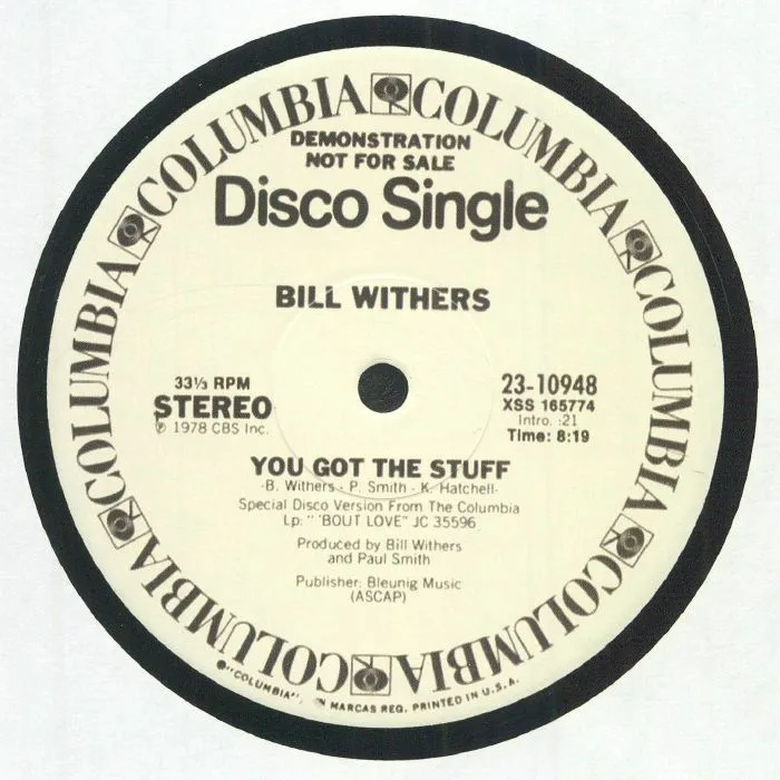 Лицевая сторона обложки — Bill WITHERS — You Got The Stuff (reissue)