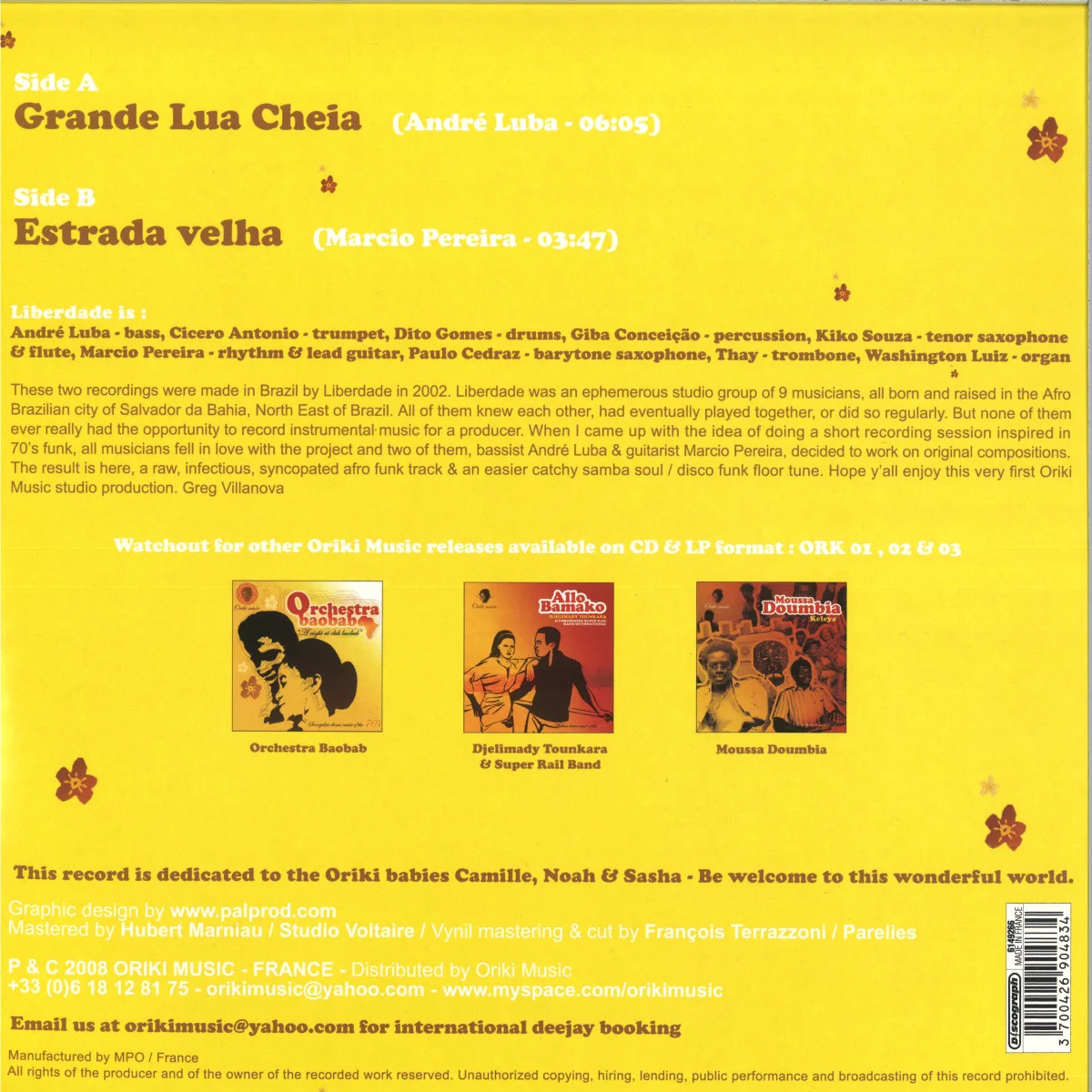 Обратная сторона обложки — Liberdade — Grande Lua Cheia