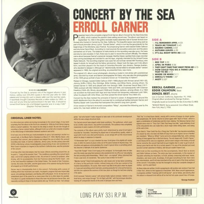 Back cover — Erroll GARNER — Concert By The Sea (reissue)