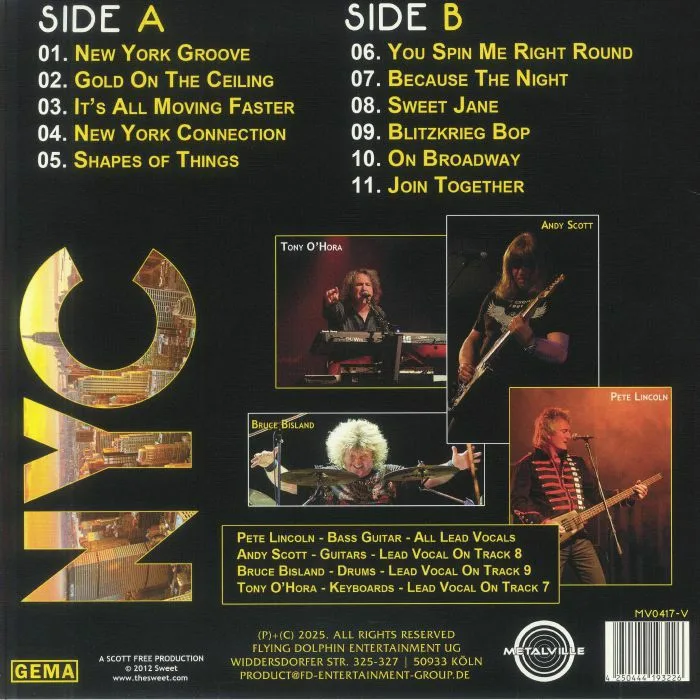 Back cover — SWEET — New York Connection (B-STOCK)