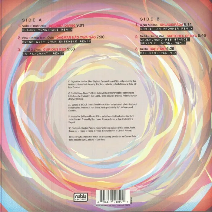 Back cover — NUBLU ORCHESTRA / WAX POETIC FEAT OTTO / I LED 3 LIVES / 3 NA MASSA / KUDU — Nublu Dance EP