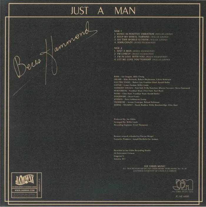 Back cover — Beres HAMMOND — Just A Man (reissue)