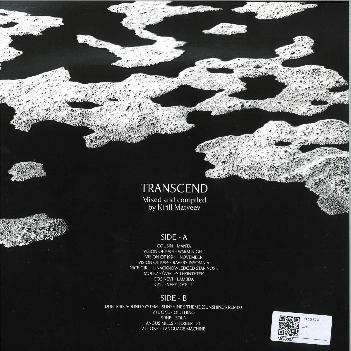 Обратная сторона обложки — Various — TRANSCEND Mixed LP