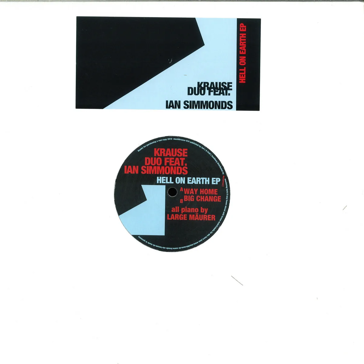 Лицевая сторона обложки — Krause Duofeat.Ian Simmonds — Hell On Earth Ep