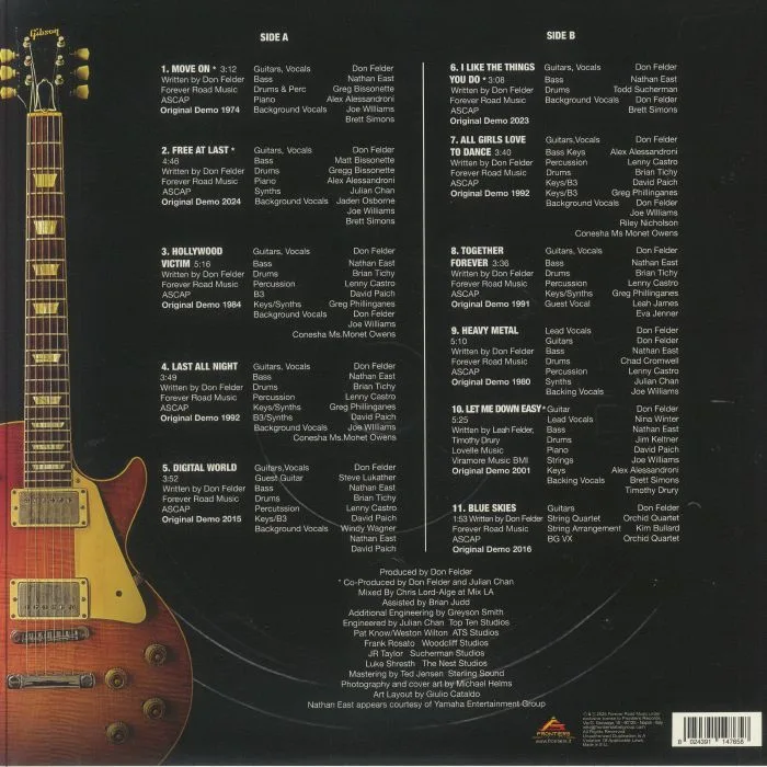 Back cover — Don FELDER — The Vault 1975-2025: Fifty Years Of Music