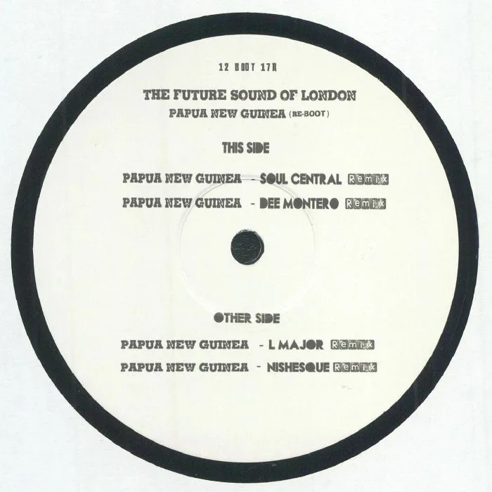 Лицевая сторона обложки — The FUTURE SOUND OF LONDON — Papua Nu Guinea (Re Boot)