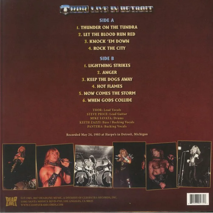 Обратная сторона обложки — THOR — Live In Detroit 1985 (reissue)