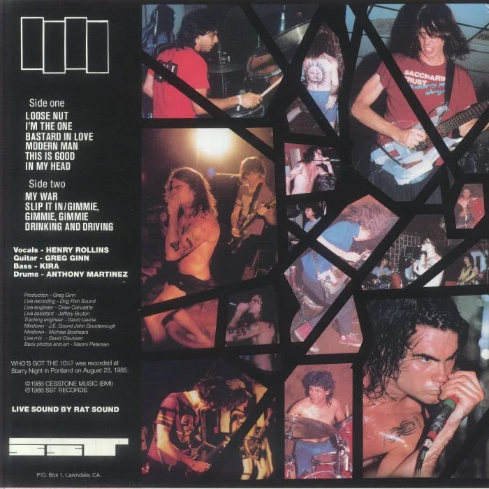 Обратная сторона обложки — BLACK FLAG — Who's Got The 10 1 / 2? Live