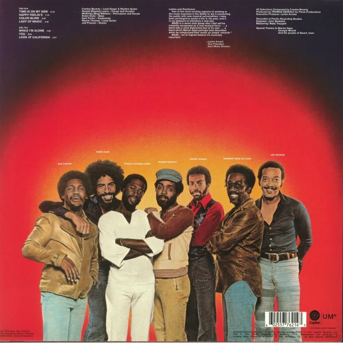 Back cover — MAZE feat FRANKIE BEVERLY — Maze Featuring Frankie Beverly