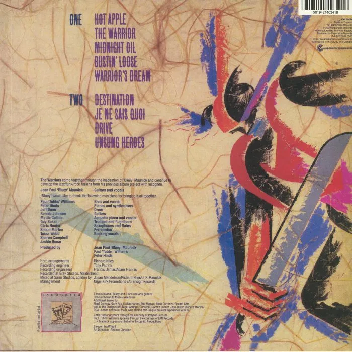 Обратная сторона обложки — The WARRIORS — Behind The Mask (reissue)