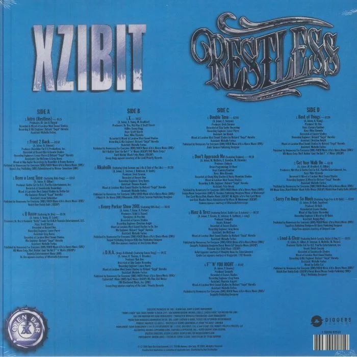 Back cover — XZIBIT — Restless (reissue) (Record Store Day RSD 2026)
