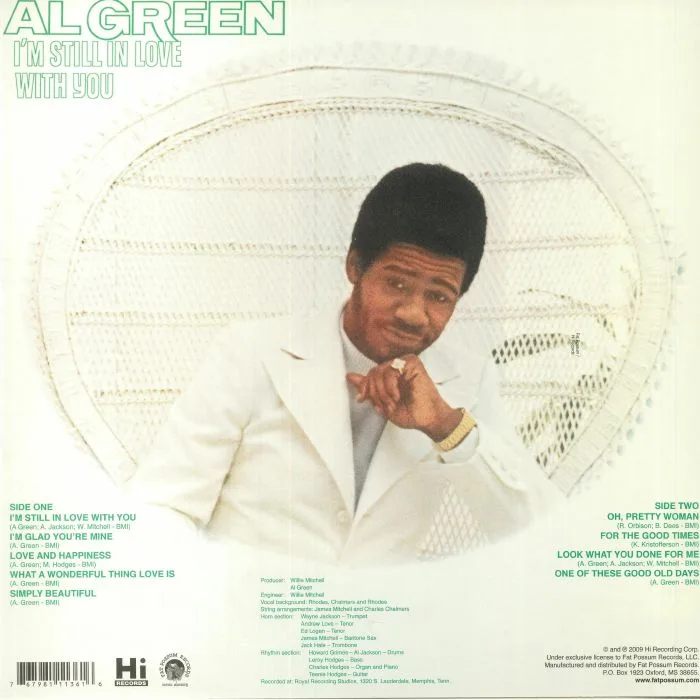 Back cover — Al GREEN — I'm Still In Love With You (50th Anniversary Edition)