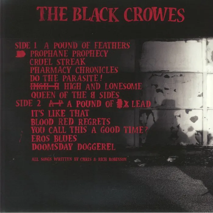 Обратная сторона обложки — The BLACK CROWES — A Pound Of Feathers